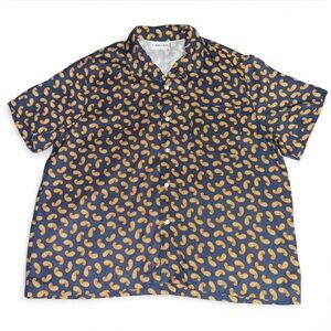 Arthur Ashe navy paisley button up shirt